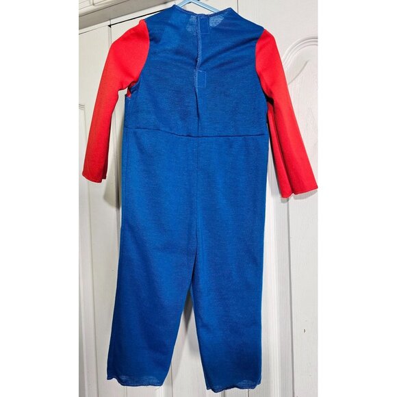 Super Mario Baby Costume 12-18 Months Jumpsuit Hat Mustache Disguise Halloween - Picture 6 of 7